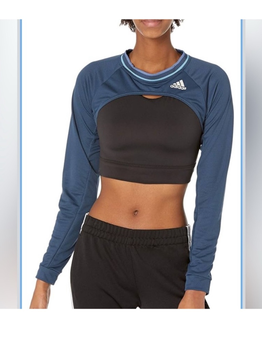 adidas Navy Shrug with Light Blue Trim